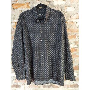 Ultra Bay Mens Button Up Shirt Sz L Cotton Long Sleeve AA